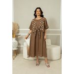Vestido Charme Linho MARROM