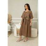 Vestido Charme Linho MARROM