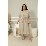 Vestido Charme Linho BEGE ESCURO