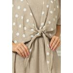 Vestido Charme Linho BEGE ESCURO