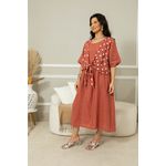 Vestido Charme Linho GOIABA