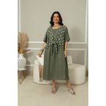 Vestido Charme Linho MILITAR