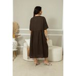Vestido Charme Linho CHOCOLATE