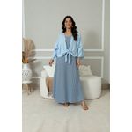 Vestido Leticia Linho AZUL BEBE