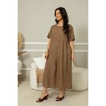 VESTIDO MABEL MARROM