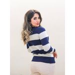 Cashmere Italiano Ruby Azul Marinho/Branco