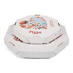 Caixas De Pizza Oitavada Fotográfica Tam. 25 - Branca - Pct 50 Und