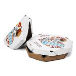 Caixas De Pizza Oitavada Fotográfica Tam. 25 - Branca - Pct 50 Und