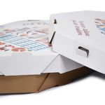 Caixas De Pizza Oitavada Fotográfica Tam. 25 - Branca - Pct 50 Und