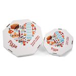 Caixas De Pizza Oitavada Fotográfica Tam. 25 - Branca - Pct 50 Und