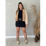 JAQUETA DE PELO CURTA PEDRA DA LUA - BEGE