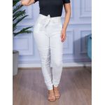 Calça Feminina Skinny Alfaiataria com Amarração Branca