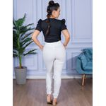 Calça Feminina Skinny Alfaiataria com Amarração Branca