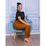 Calça Feminina Skinny Alfaiataria com Amarração Caramelo