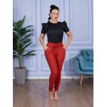 Calça Feminina Skinny Alfaiataria com Amarração Telha