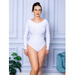 Body Feminino Manga Longa Aberta Branco