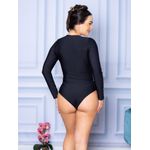 Body Feminino Manga Longa Fechada Preto