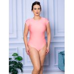 Body Feminino Manga Curta Rosa