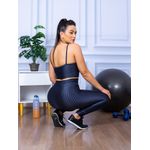 Calça Legging Fitness Cirre 3D Cós Cruzado Chumbo 
