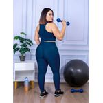Calça Legging Feminina Plus Size Azul Marinho