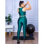 Conjunto Fitness Calça Legging 3D Cós Reto + Top Nadador Jade