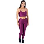 Conjunto de Academia Calça Legging 3D Cós Cruzado + Top Alça Marsala