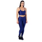 Conjunto de Academia Calça Legging 3D Cós Cruzado + Top Alça Marinho