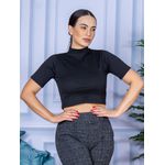 Cropped Gola Canelado Preto