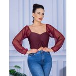 Cropped Suplex Manga Longa Bordo