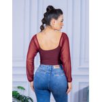Cropped Suplex Manga Longa Bordo
