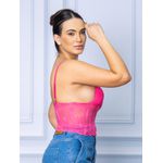 Top Cropped Renda Rosa Pink