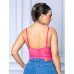Top Cropped Renda Rosa Pink