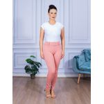 Calça Skinny Jacquard com Cinto Rosa