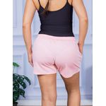 Short Canelado com Bolso Rosa Bebê