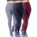 Kit 3 Calças Legging Fitness Suplex