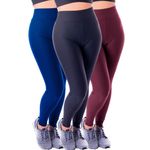 Kit 3 Calças Legging Fitness Suplex