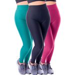 Kit 3 Calças Legging Fitness Suplex