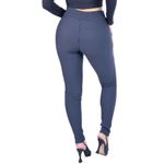 Calça Legging Xadrez Skinny Grossa Jacquard Chumbo