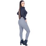 Calça Legging Xadrez Skinny Grossa Jacquard Preto e Branco