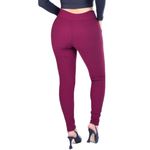 Calça Legging Xadrez Skinny Grossa Jacquard Vinho