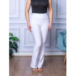 Calça Flare Feminina Boca De Sino Bailarina Cintura Alta Branco
