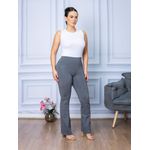 Calça Flare Feminina Boca De Sino Bailarina Cintura Alta Cinza