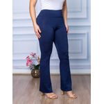 Calça Flare Feminina Boca De Sino Bailarina Cintura Alta Marinho