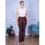 Calça Flare Feminina Boca De Sino Bailarina Cintura Alta Marrom