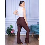 Calça Flare Feminina Boca De Sino Bailarina Cintura Alta Marrom
