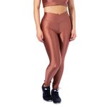 Calça Legging Fitness Cirre 3D Cós Cruzado Bronze