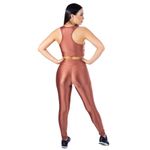 Calça Legging Fitness Cirre 3D Cós Cruzado Bronze