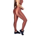 Calça Legging Fitness Cirre 3D Cós Cruzado Bronze