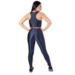 Calça Legging Fitness Cirre 3D Cós Cruzado Chumbo 