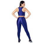 Calça Legging Fitness Cirre 3D Cós Cruzado Azul Marinho